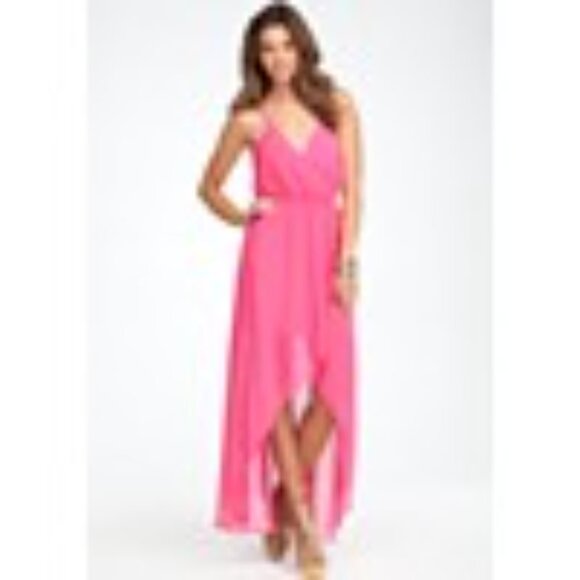 Bebe Pink Hi Lo Maxi Dress - Picture 1 of 11